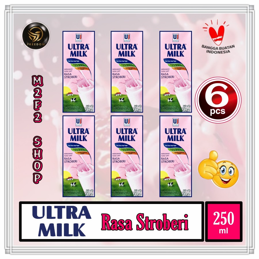 Jual Susu Ultra Milk Rasa Stroberi Kotak Uht Strawberry 250 Ml