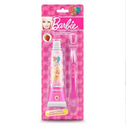 Jual B&B Kids Pasta & Sikat Gigi Barbie Toothpaste | Shopee Indonesia