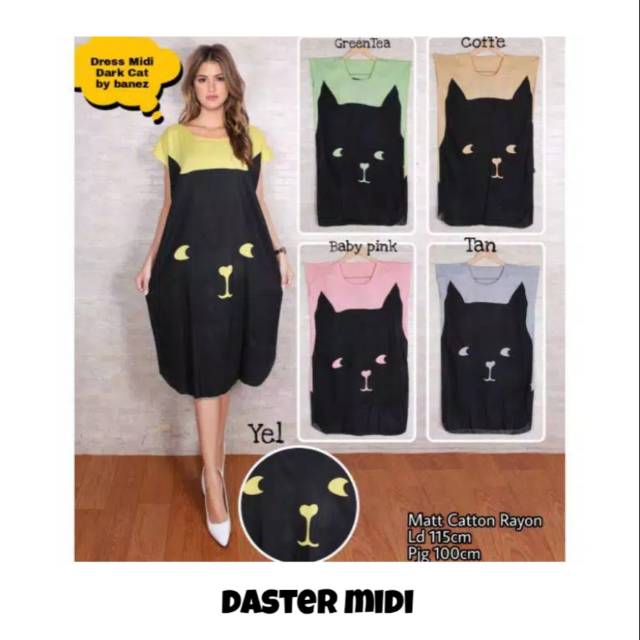 Jual Daster Midi Dark Cat (ECER) | Shopee Indonesia