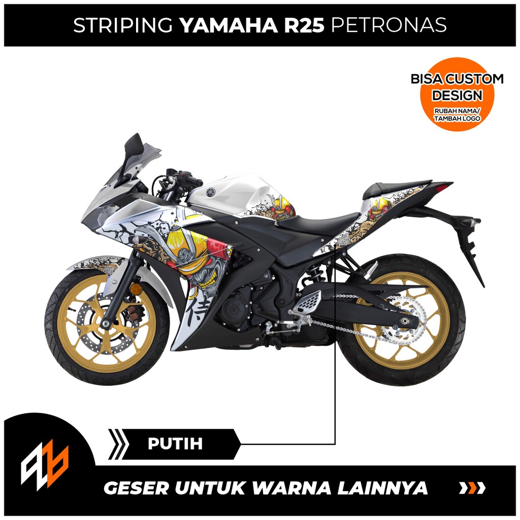 Jual STRIPING R25 SAMURAI STOCK DECALS / YAMAHA R25 ABS / ACCESORIES ...