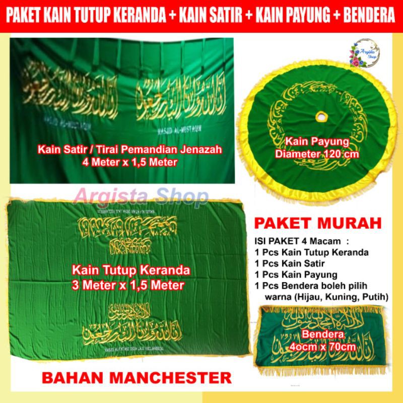 Jual Harga Paket {kain Tutup Keranda+kain Payung Jenazah+ Bendera ...