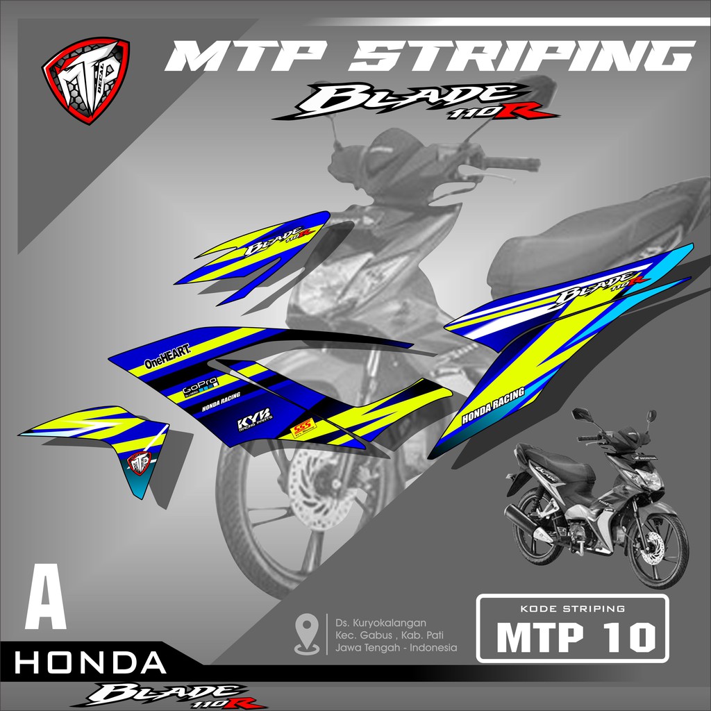 Jual (PROMO MURAH) Sticker Striping Blade 110 Karbu- Stiker Variasi ...