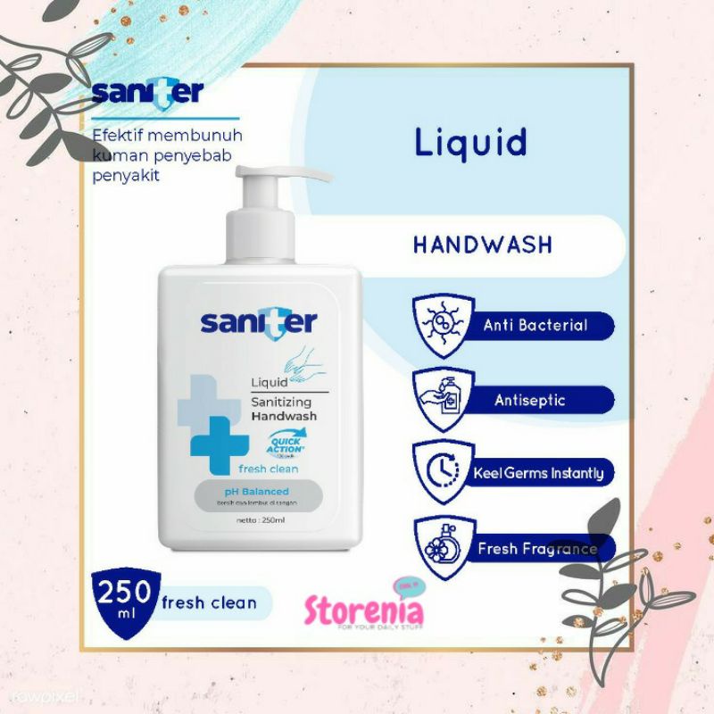 Jual Saniter Hand Wash Bottle 250ml Sabun Cuci Tangan Pump 250ml ...