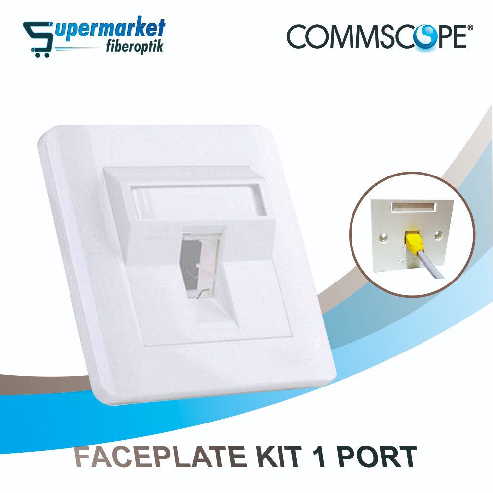 Jual Faceplate Kit Decorator Single Port Rj45 Rj11 Face Plate 1 Hole Modular Jack Rj45 Merk Amp