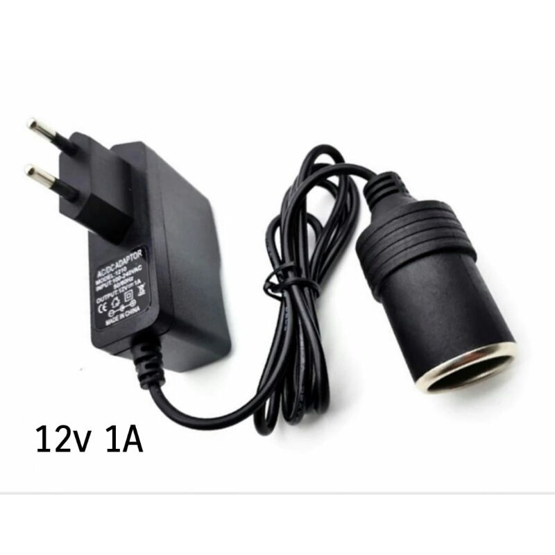 Jual car charger switch eu plug 12v 500ma 1000ma 1A sambungan adaptor