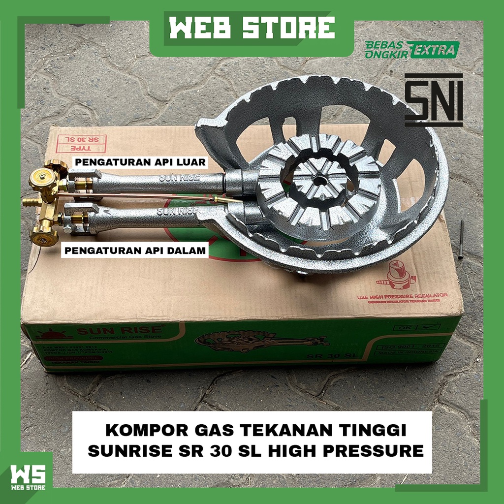 Jual Kompor Gas 1 Tungku Cor Sunrise SR 30 SL High Pressure Tekanan ...