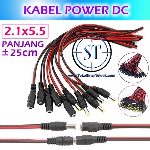 Jual kabel Power Dc Male / Female Jack 2.1x5.5mm Wire Connector Colokan ...