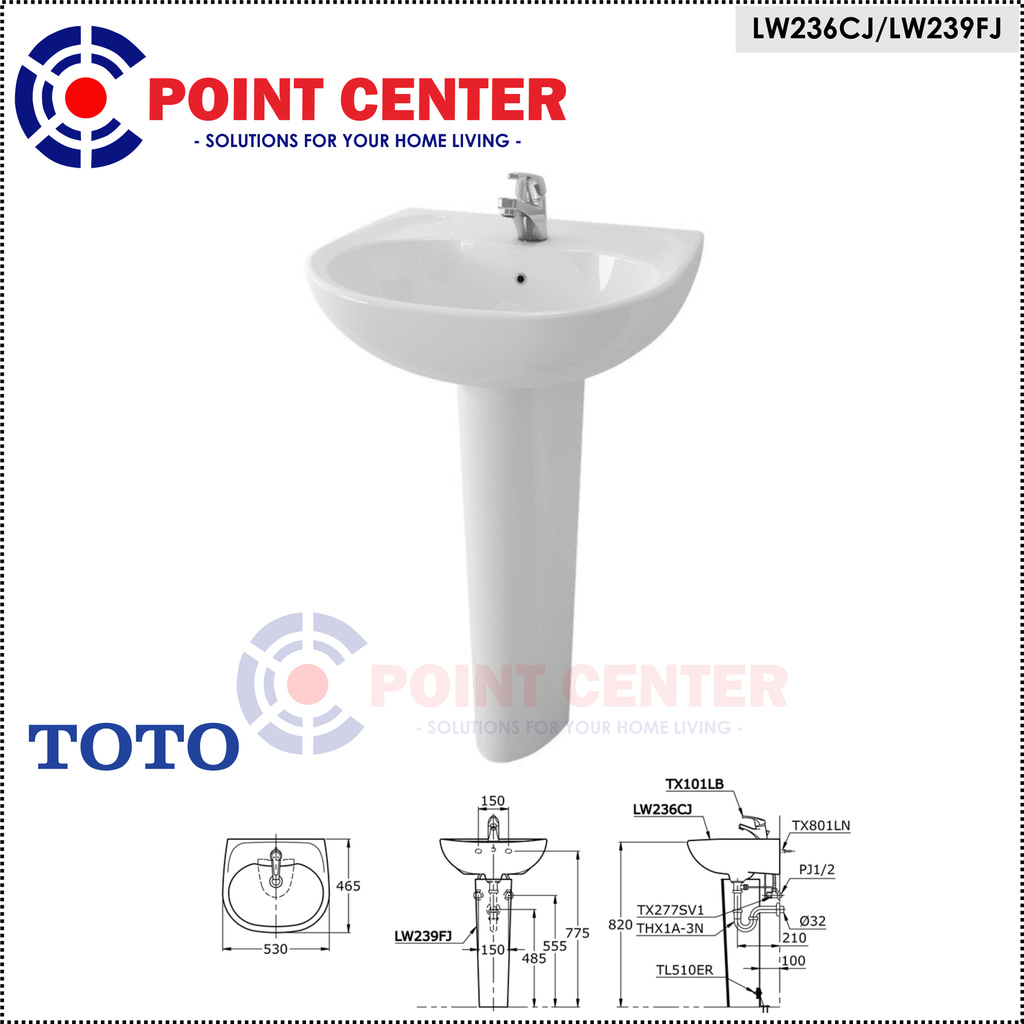 Jual TERMURAH TOTO LW236CJ / LW239FJ PEDESTAL LAVATORY WASTAFEL