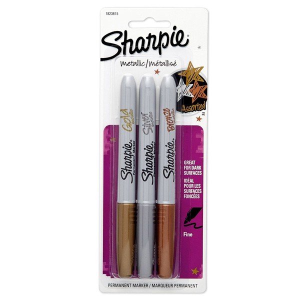 Jual NEW LA05 Sharpie Metallic Fine Point - Set Isi 3 Gold, Silver ...