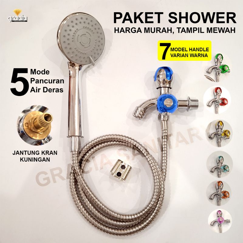 Jual Paket Shower Murah Set Shower Kamar Mandi Lengkap Shower 5 Mode