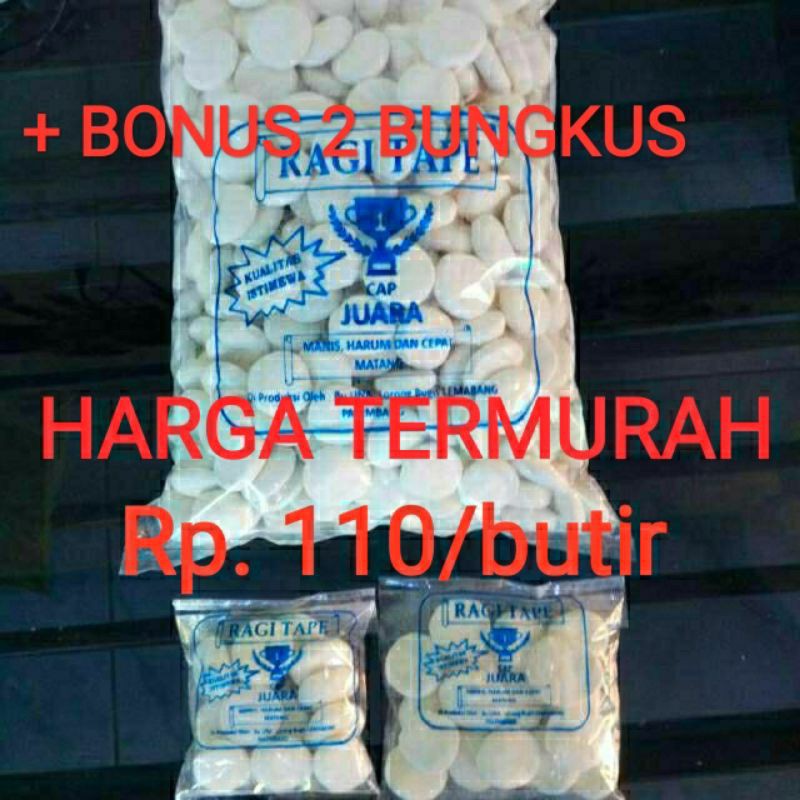 Jual Ragi Tape Ketan Singkong Manis Per BALL berat 1,5 kilogram + bonus