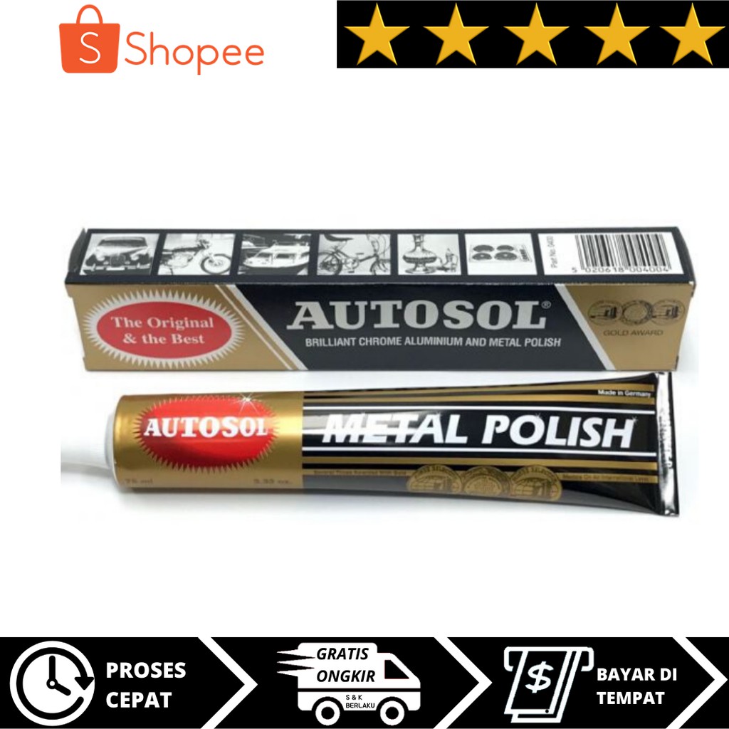 Jual Autosol Metal Polish 50 Gram 50gr Pengkilap Logam Polis Metal Chrome Stainless Pembersih