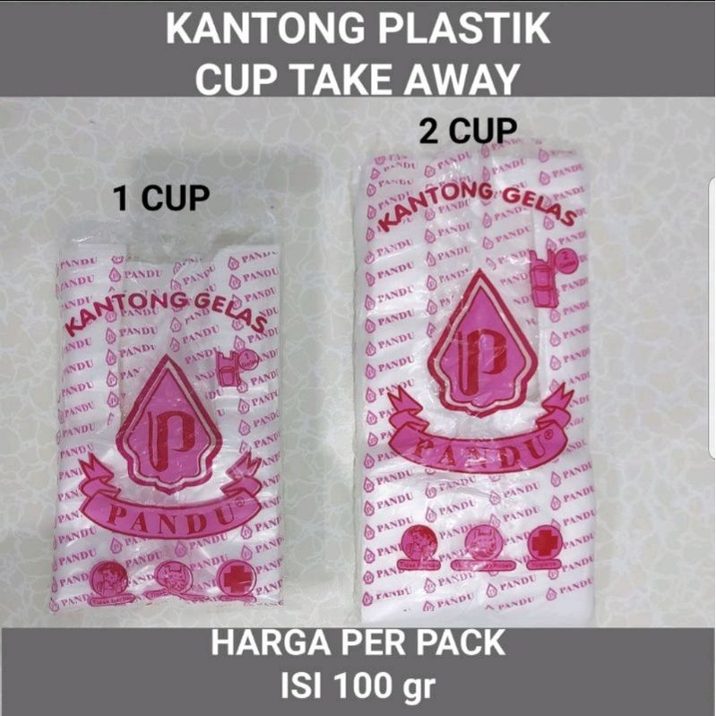 Jual Kantong Plastik Kresek Gelas Oz Cup PANDU Uk 1 Gelas 2 Gelas Putih Warna 100gr