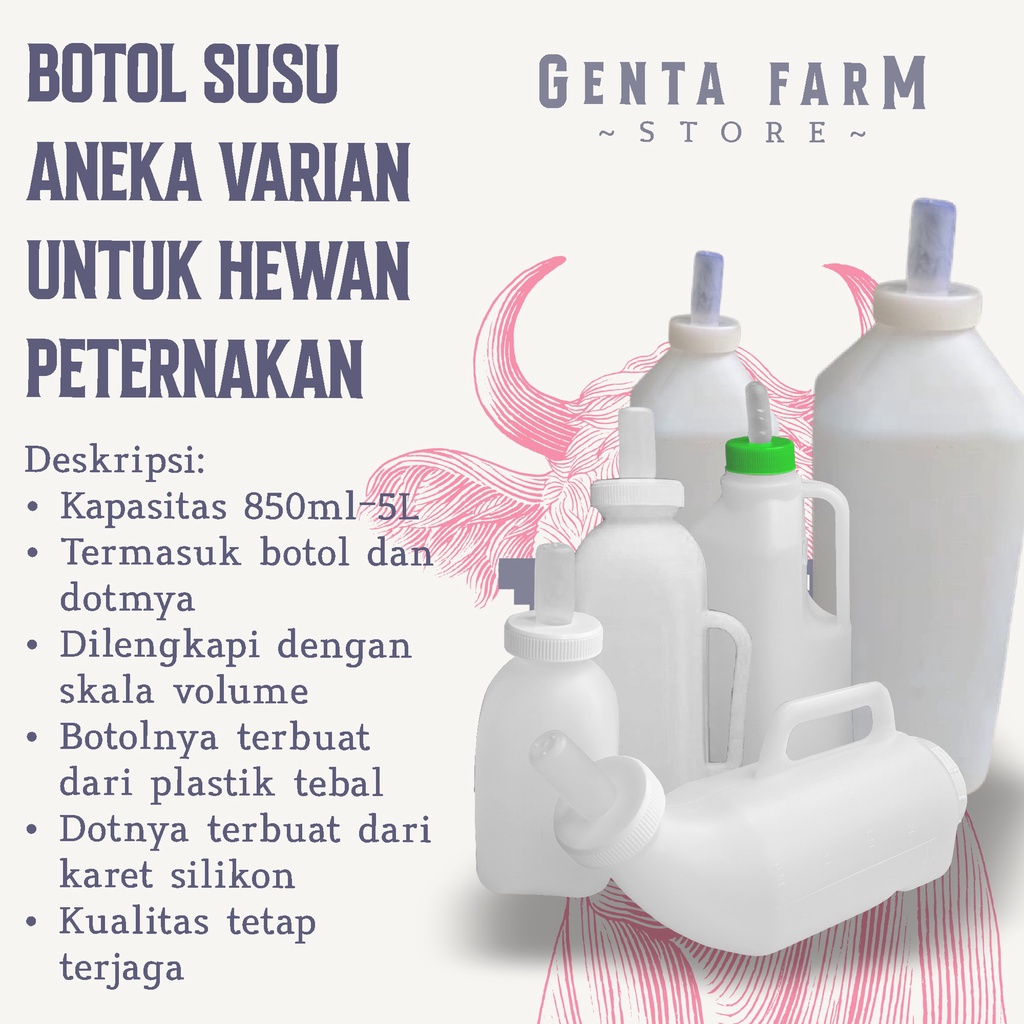 Jual Botol Dot Susu Sapi Kambing Kerbau Domba Babi Berbagai Kapasitas