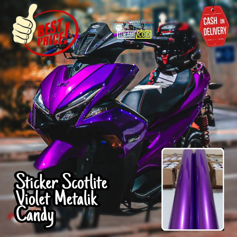 Jual Sticker Scotlite Ungu Mettalik Candy Skotlet Motor Violet Candy