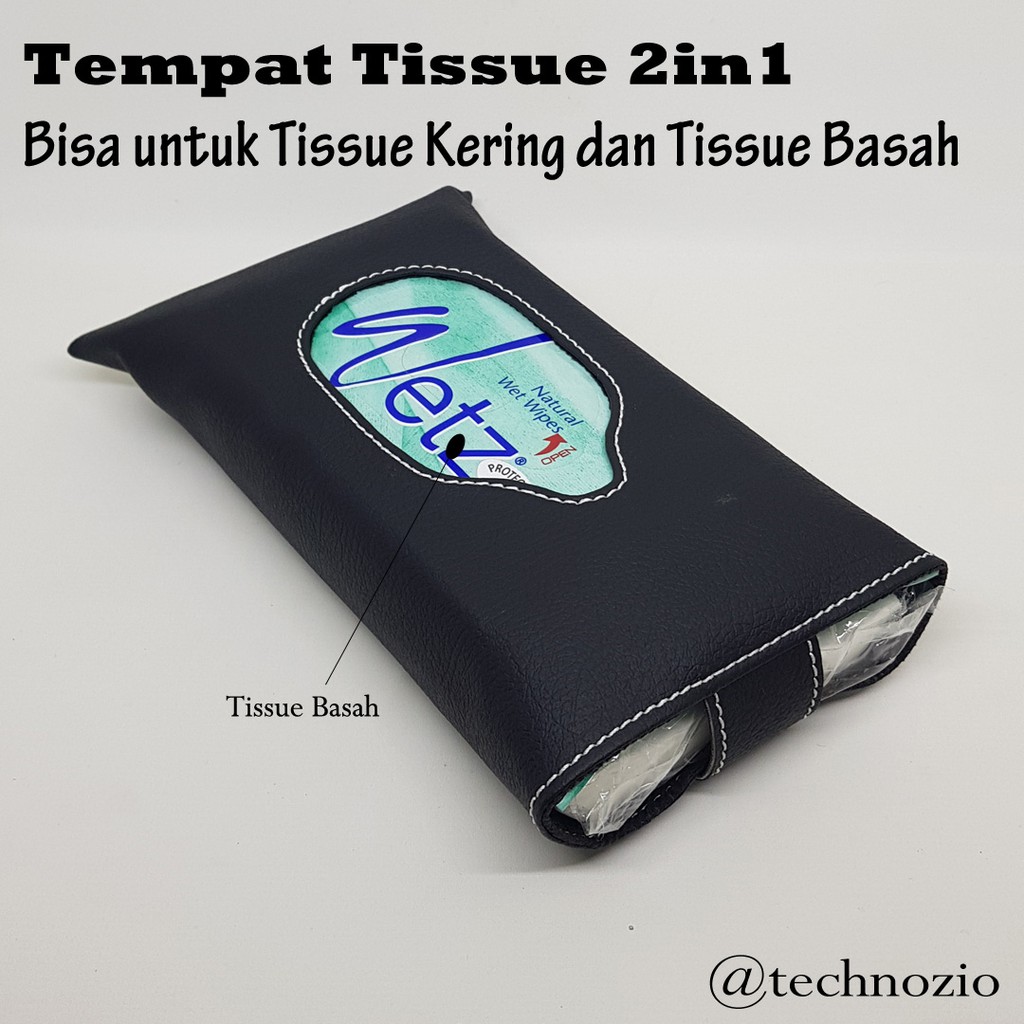 Jual TISSUE POUCH/TEMPAT TISSUE 2IN1 WARNA HITAM. BISA BUAT TISSUE ...