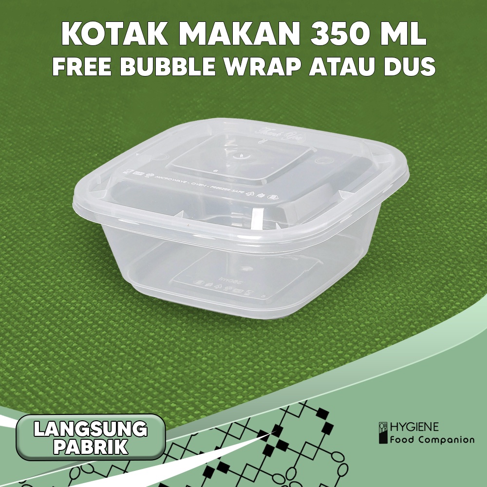 Jual Kotak Makan Plastik 350 Ml Sq Thinwall Container Persegi