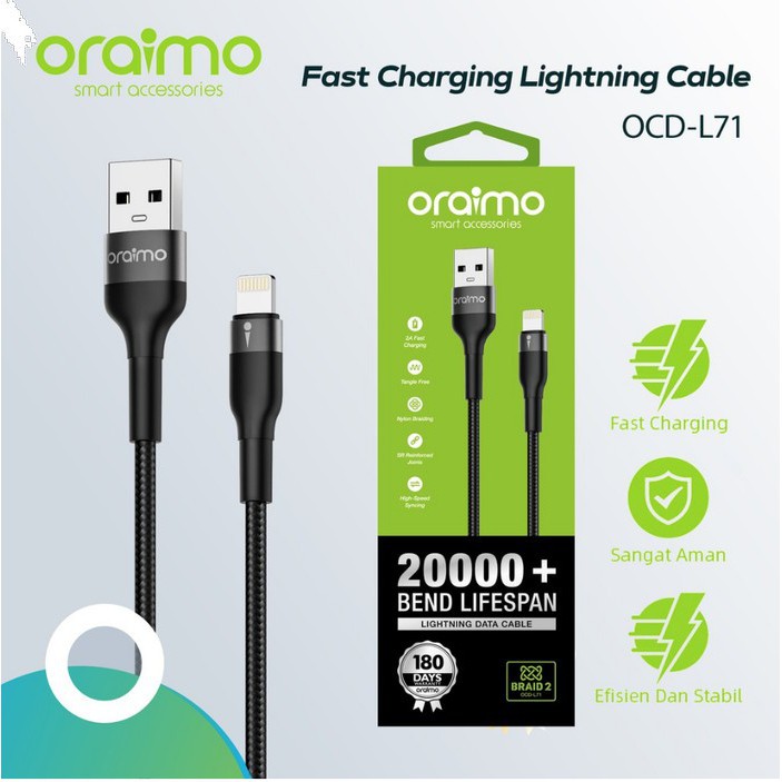 Jual Oraimo Ocd L Kabel Data Iphone Lightning Usb Cable Fast Charging