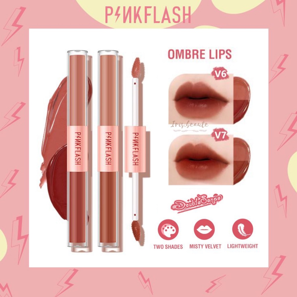 Jual PINKFLASH 2IN1 Dual Liquid Lipstick Matte Velvet Tint / Lip Matte