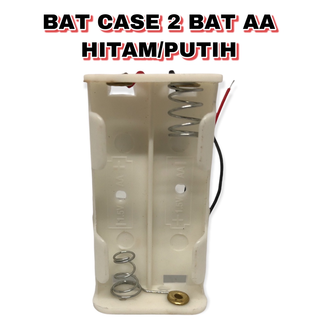 Jual BATRE CASE 2 BAT AA HITAM /PUTIH (10PCS) | Shopee Indonesia