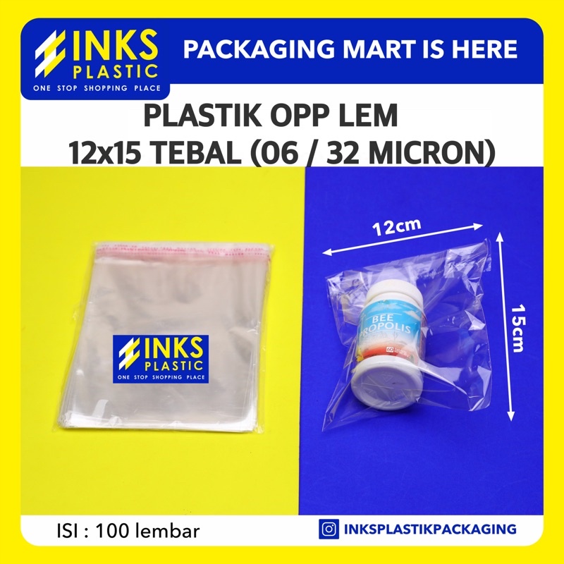 Jual PLASTIK OPP LEM 12x15 TEBAL 06 (100 PCS) | Shopee Indonesia