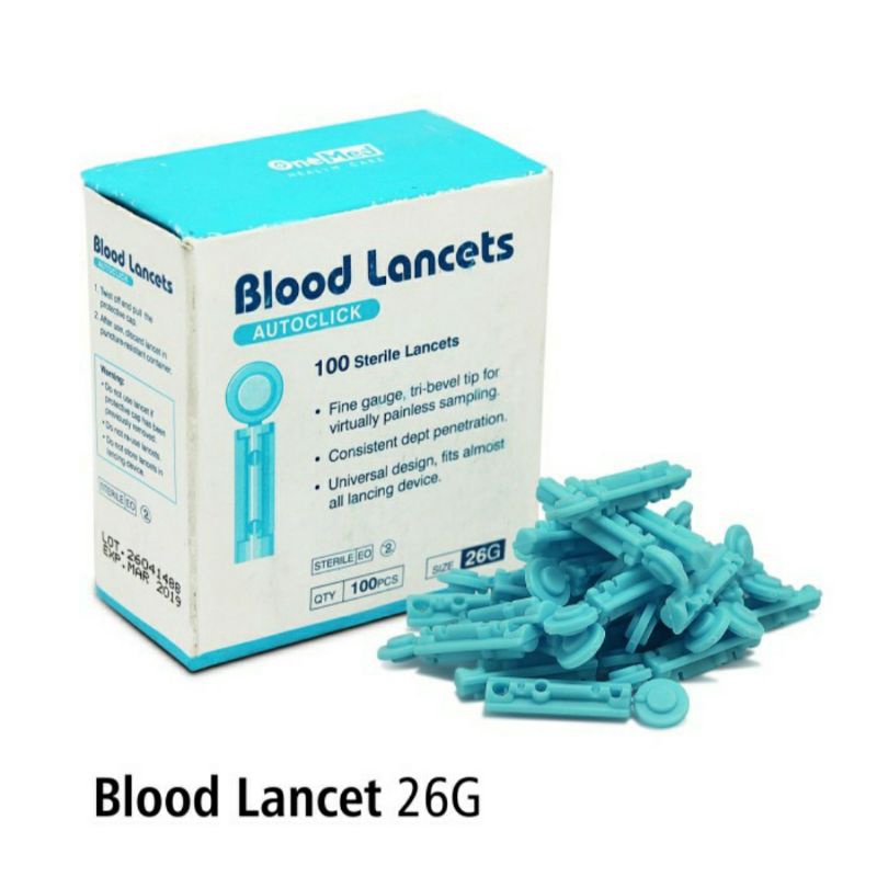 Jual Blood Lancet 26G Onemed Box Isi 100pcs Shopee Indonesia