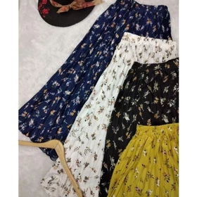 Rok Daily Plisket Rok Motif Bunga Daily