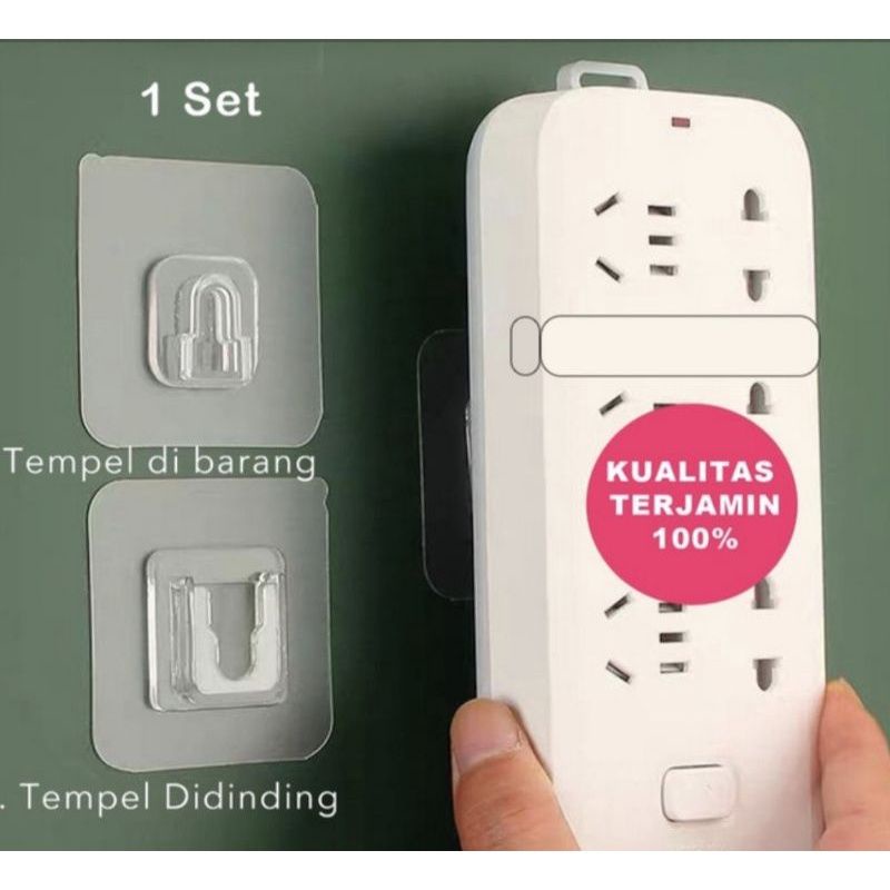 Jual gantungan Tempel kuat Tanpa Bor socket Plus Minus Bisa Di lepas 1 ...