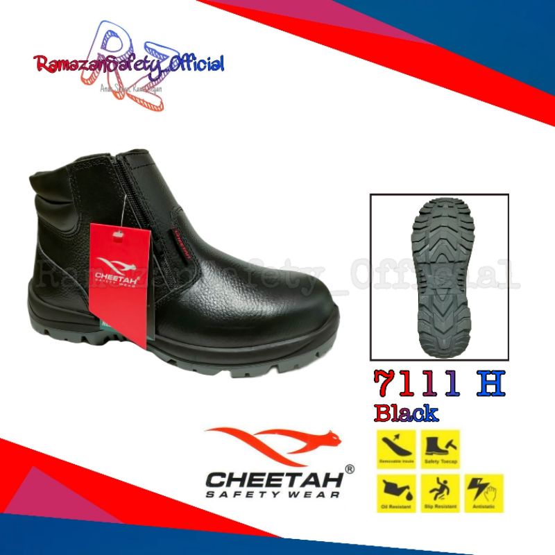 Jual Sepatu Safety Cheetah 7111h 7111 Hitam Original Termurah Shopee