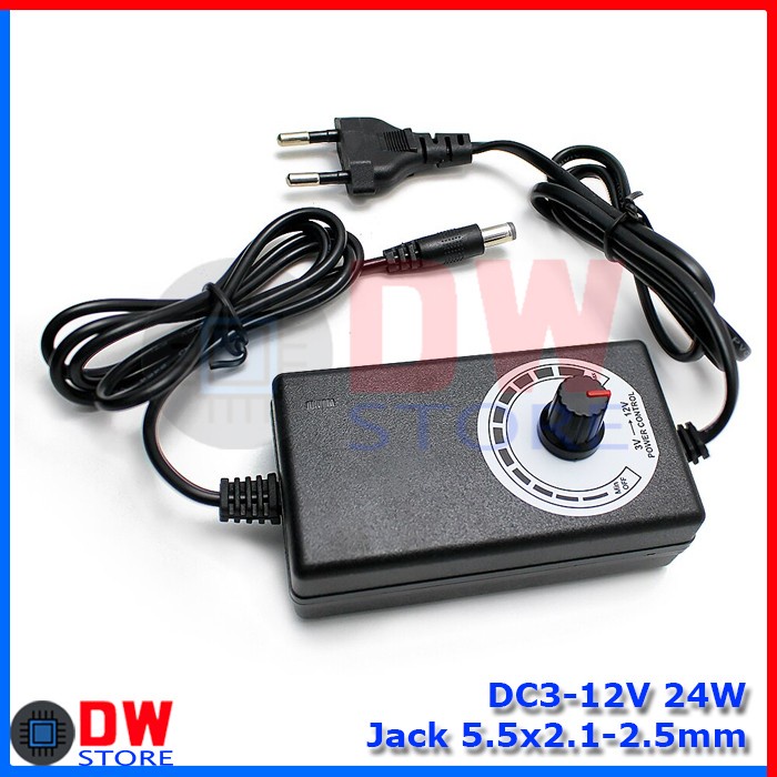 Jual Adaptor Adjustable Variable Power Supply Dimmer DC 3V - 12V 2A DC ...