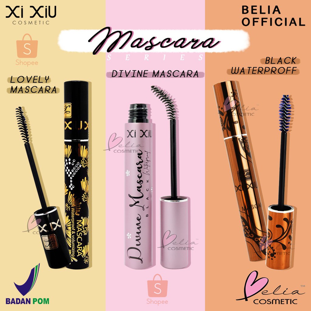 Jual BELIA Xi Xiu Lovely Black Pink Mascara Divine Waterproof