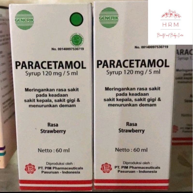 Jual Paracetamol Syrup Rasa Strawberry 120mg / 5 Ml Netto 60 Ml ...