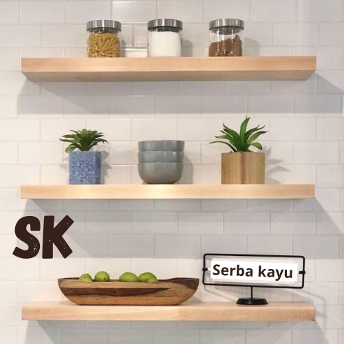 Jual AMBALAN FLOATING NATURAL Rak Dinding Kayu Tempat Partisi Ruangan ...