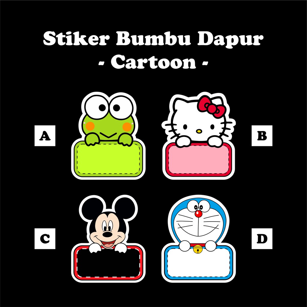 Jual Stiker Bumbu Dapur Free Custom Hello Kitty Mickey Mouse Keroppi Doraemon Shopee Indonesia 3439