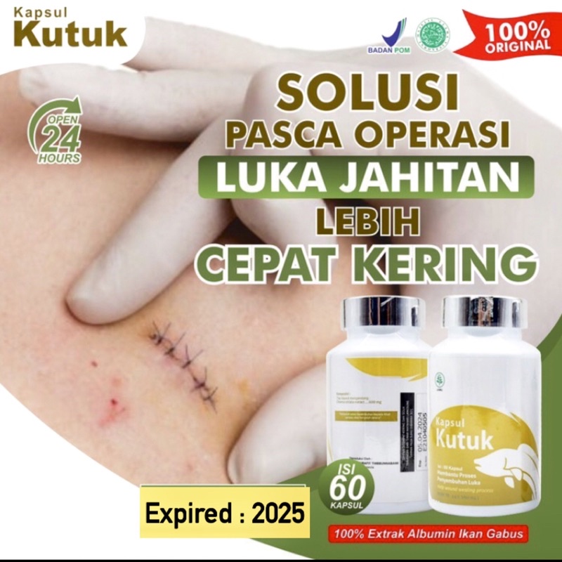 Jual Kapsul Kutuk Ikan Gabus Herbal Pengering Luka Operasi | Shopee ...