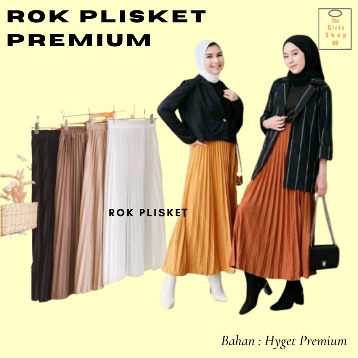 Jual Rok Plisket Perempuan Rok Plisket Premium Jumbo Ukuran M Fit To