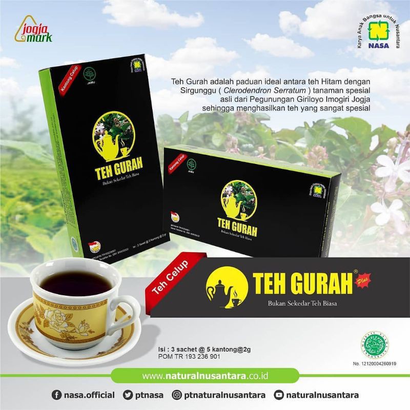 Jual Teh Gurah Dari Nasa Original Teh Alami Shopee Indonesia 6945