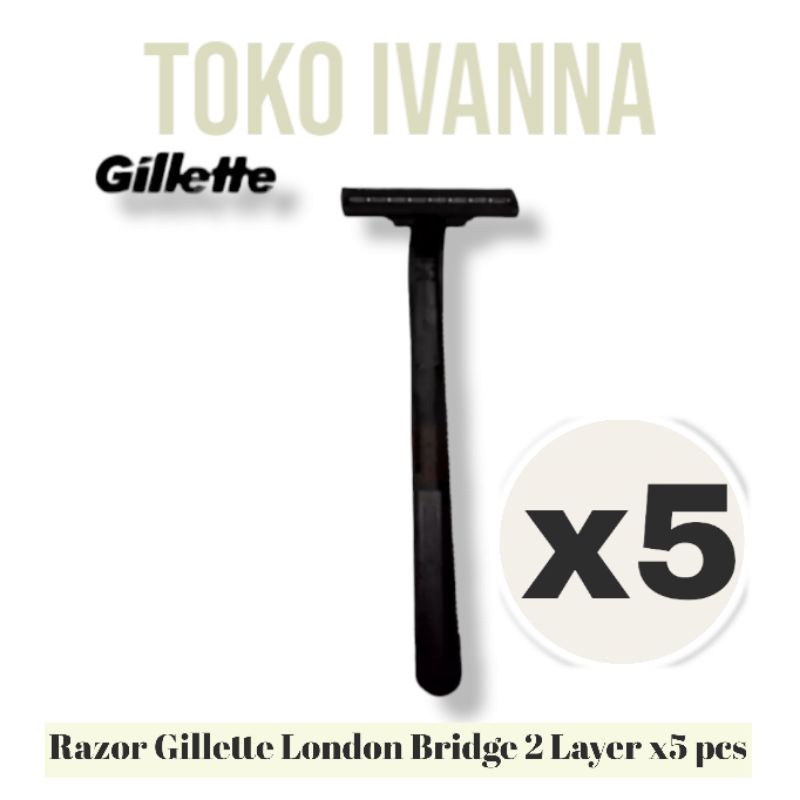 Jual Gillette Razor London Bridge 2 Layer Disposable Hitam - Alat Cukur ...