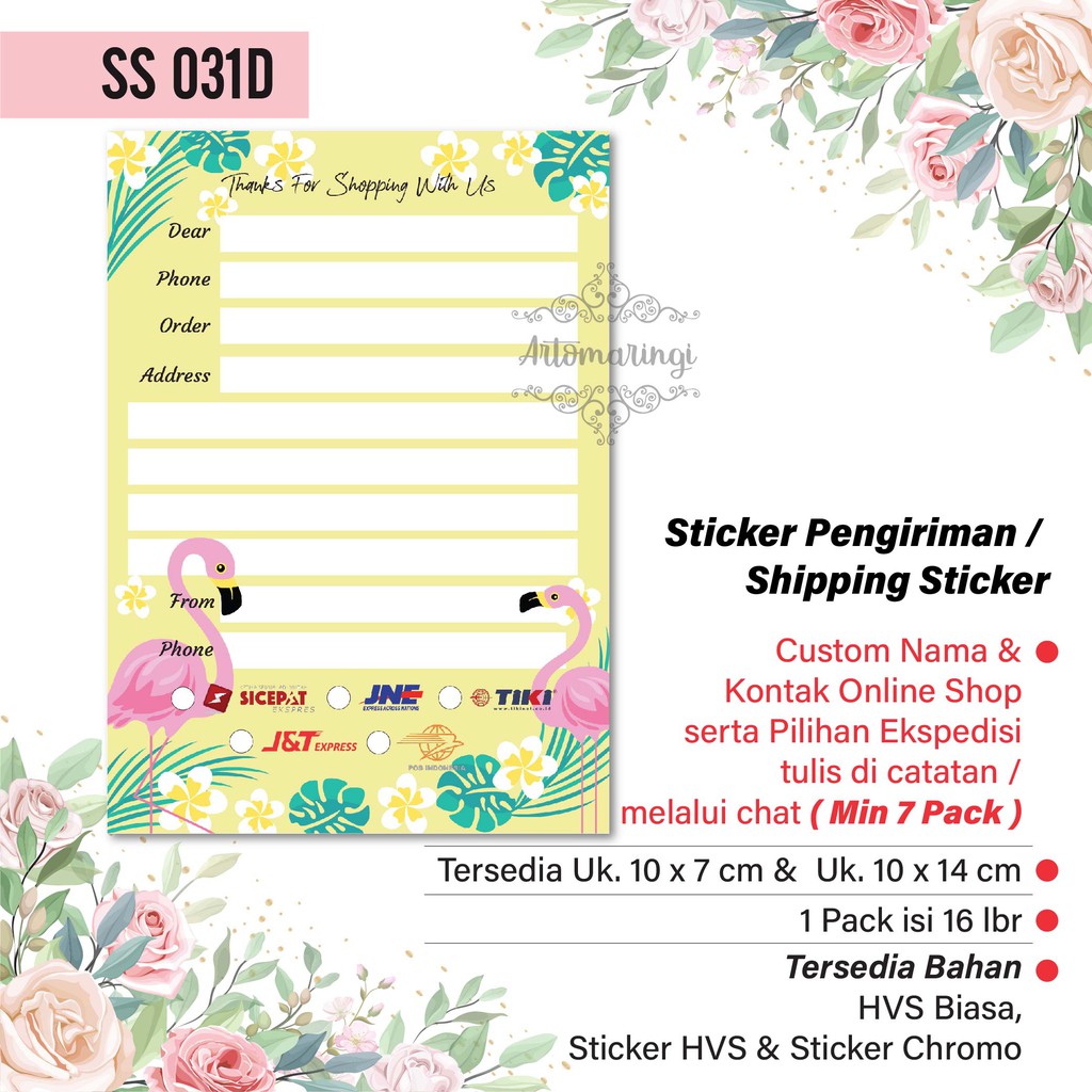 Jual Shipping Sticker 1 pack isi 16pcs Stiker Pengiriman Stiker Alamat ...