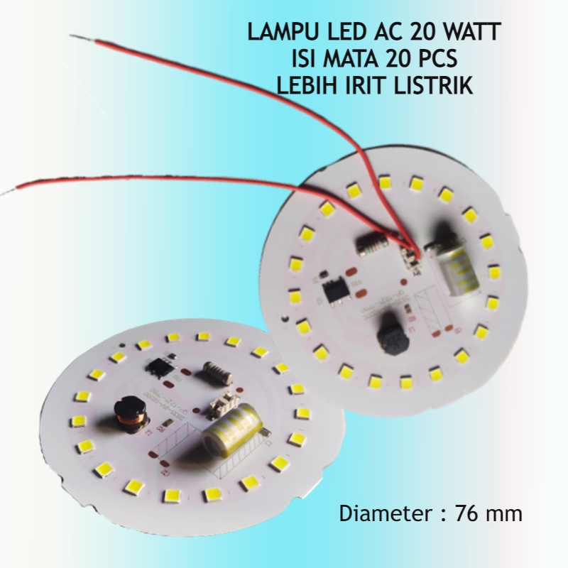 Jual Papan mesin lampu pcb tanpa driver mata led AC 20 watt 6 volt 20