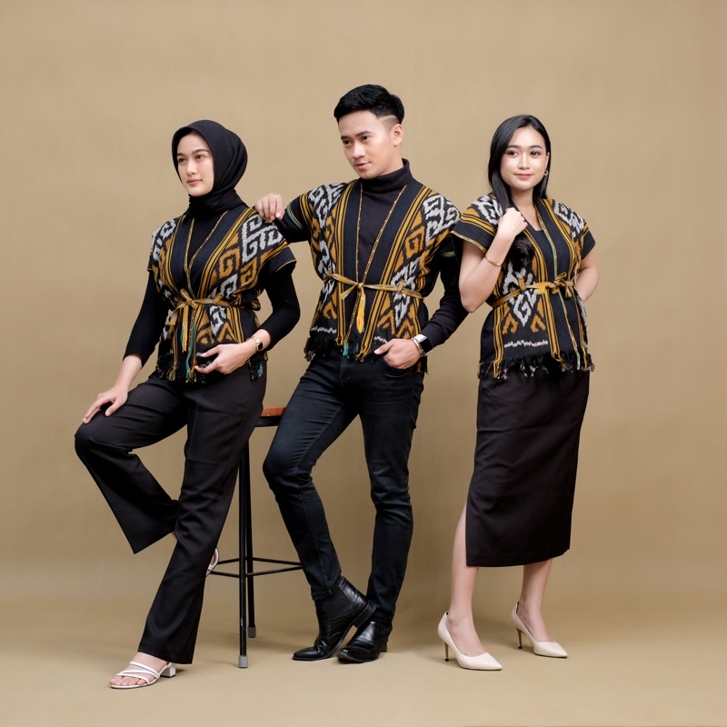 Jual Keishan Id Amanda Vest Outer Tenun Ikat Tali Unisex Songket Jepara Toraja Pria Wanita