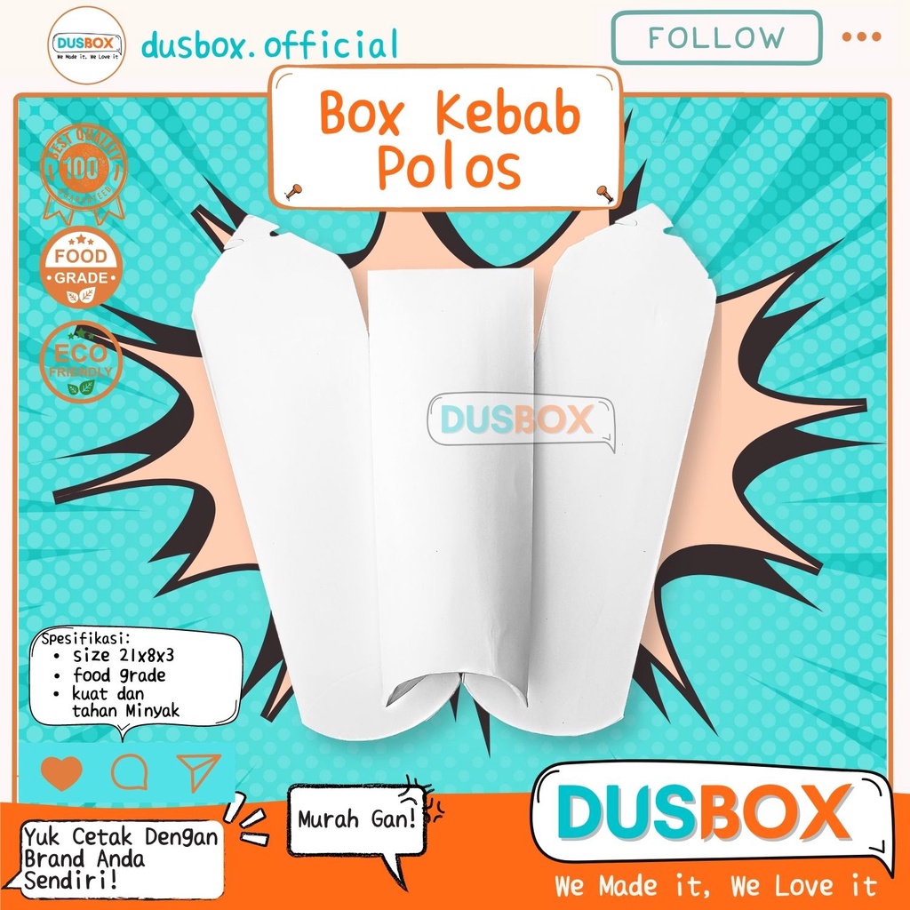 Jual Box Kemasan Kebab Polos / Dus Kebab / Kemasan Kebab / Box Kebab