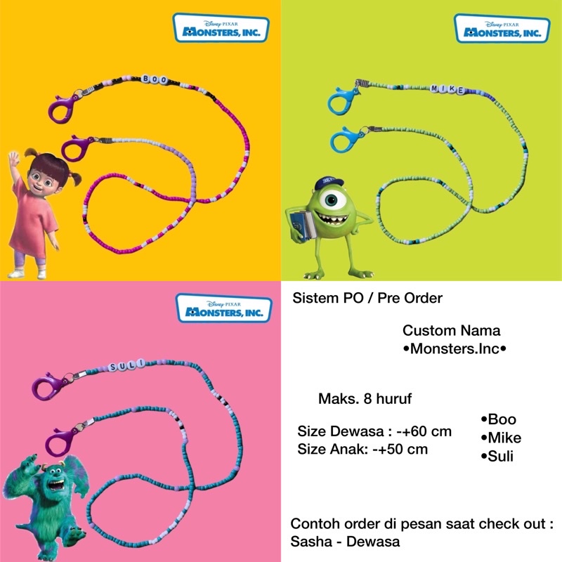 Jual StrapMask Monsters Inc Custom Nama Shopee Indonesia