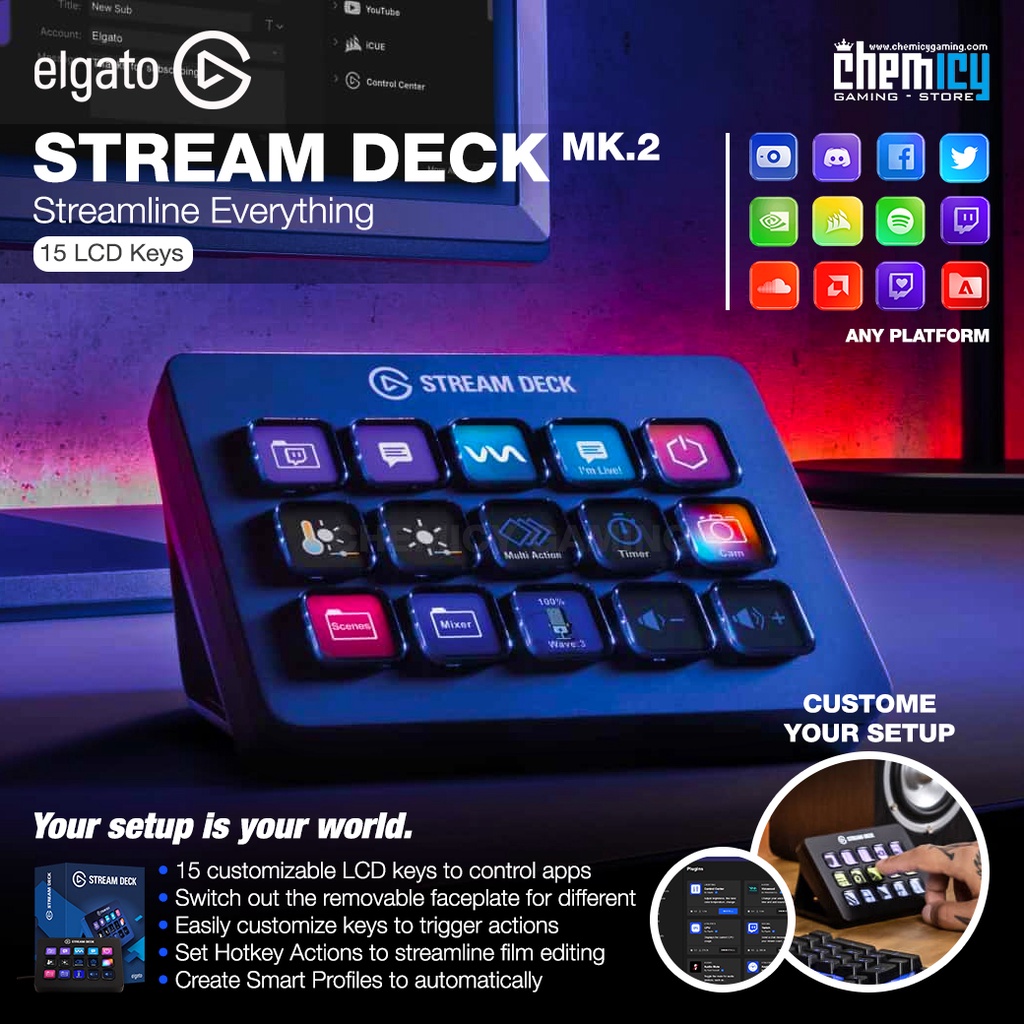 Jual Elgato Stream Deck MK.2 / MK2 15 LCD Keys Live Controller | Shopee ...