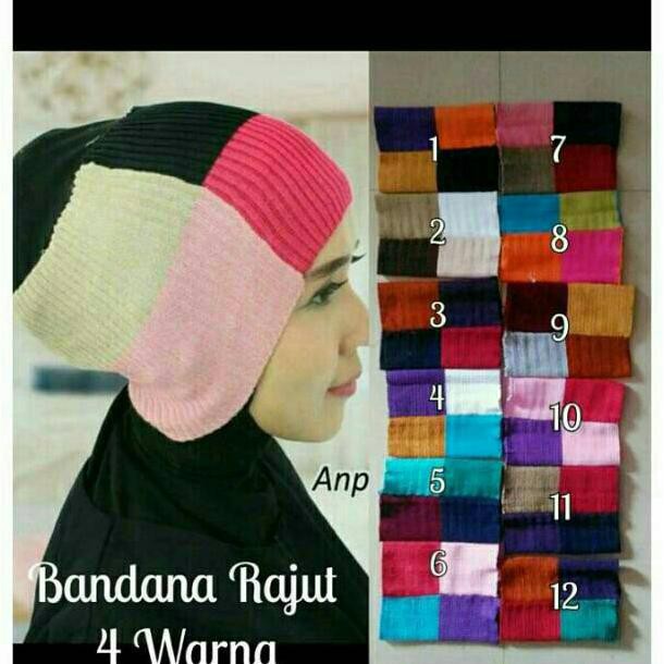 Jual BANDANA RAJUT 4 WARNA/BANDANA 4TONE / BANDANA RAJUT 4TONE / INNER ...