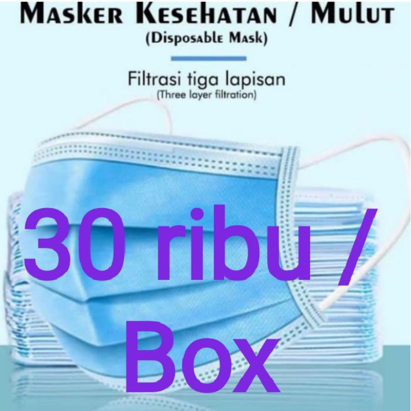 Jual Ready! masker 3 ply 1 karton 50 Box ( @ 50 pcs / Box ) | Shopee ...