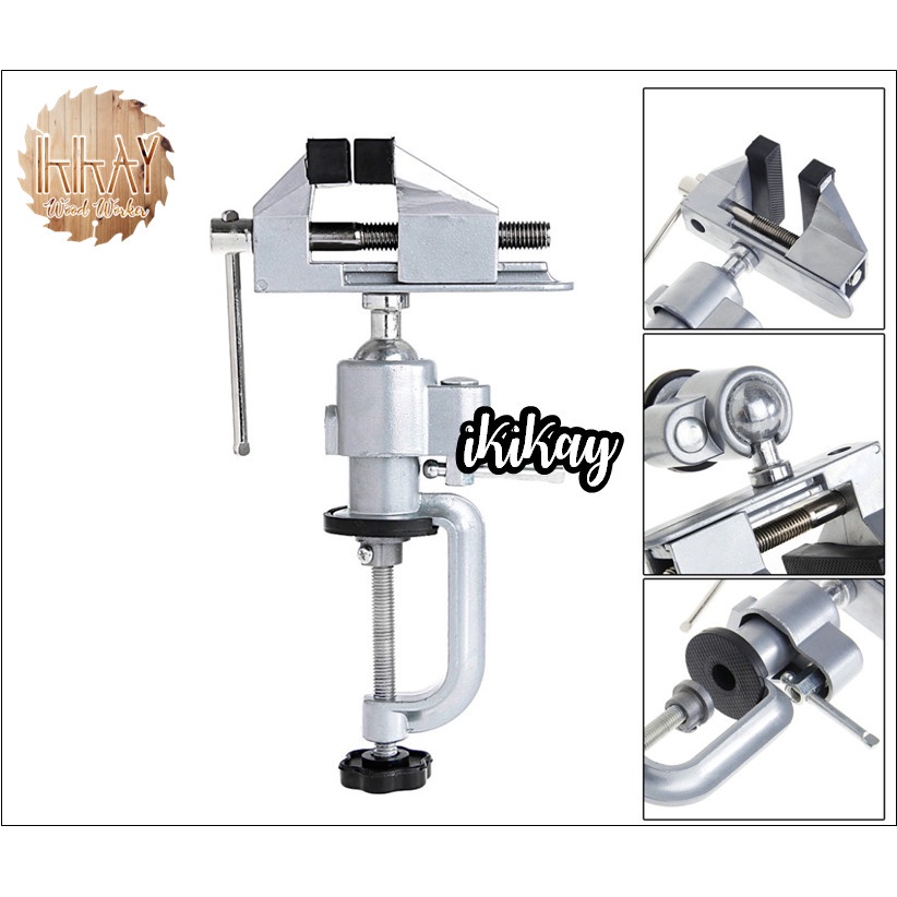 Jual Ragum Tanggem Rotating Vise Clamp Flexible Bench Vice Catok ...