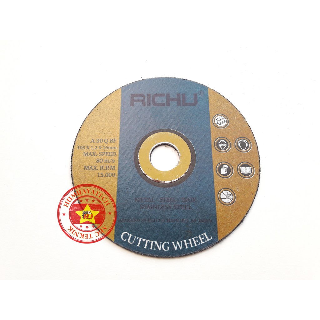 Jual Batu Potong 4 inch Besi Richu / Cutting Wheel / Batu Potong Besi ...