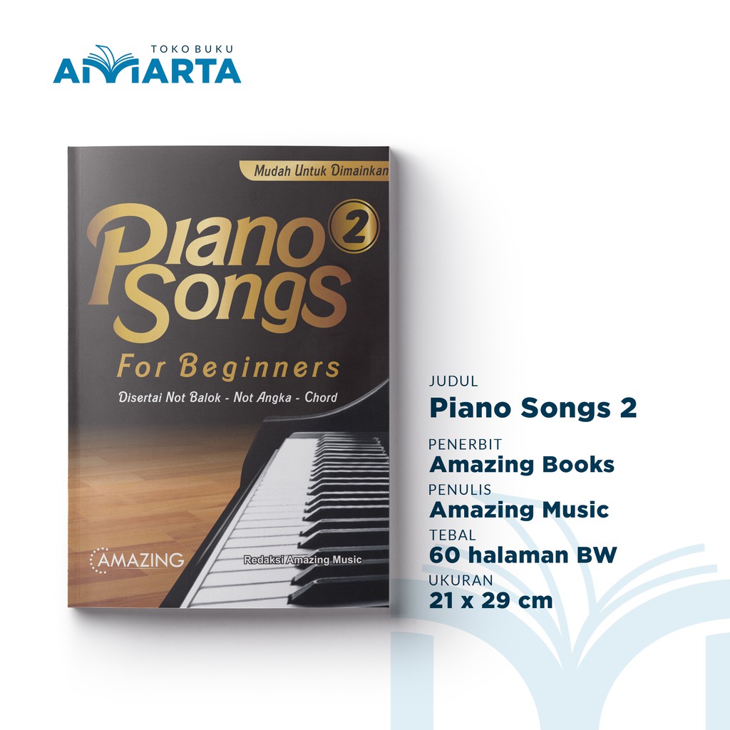 Jual Piano Songs - For Beginners - Vol. 2 (Buku Lagu Piano Populer ...