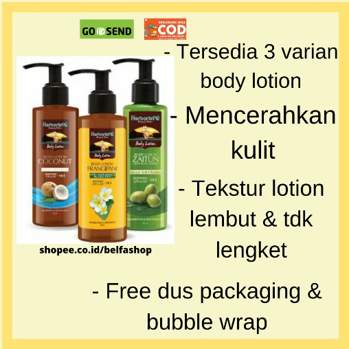 Jual Herborist Handbody Hand Body Lotion Pencerah Pemutih Kulit